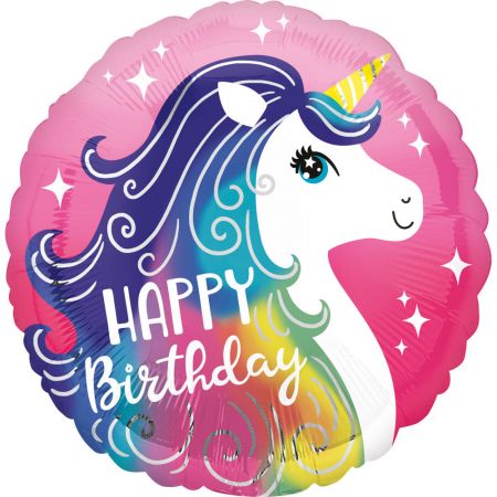 Sparkling folieballon unicorn 43 cm